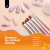 imageBeetles Gel Nail Art Brushes 6 Pcs DoubleEnded Fingernail Art Design Pens Gel Paint Liner Ombre Gradient French Tip Brush Dotting Pen Nail Brush Set DIY Manicure Tools Gift for Women06pcs Gray Nail Brush