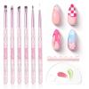 imageBeetles Gel Nail Art Brushes 6 Pcs DoubleEnded Fingernail Art Design Pens Gel Paint Liner Ombre Gradient French Tip Brush Dotting Pen Nail Brush Set DIY Manicure Tools Gift for Women6 Pcs Nail Art Brushes Set