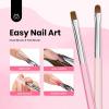 imageBeetles Gel Nail Art Brushes 6 Pcs DoubleEnded Fingernail Art Design Pens Gel Paint Liner Ombre Gradient French Tip Brush Dotting Pen Nail Brush Set DIY Manicure Tools Gift for Women6pcs Pink Nail Brush Set