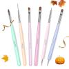 imageBeetles Gel Nail Art Brushes 6 Pcs DoubleEnded Fingernail Art Design Pens Gel Paint Liner Ombre Gradient French Tip Brush Dotting Pen Nail Brush Set DIY Manicure Tools Gift for Women06pcs Gray Nail Brush