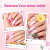 imageBeetles Gel Nail Art Brushes 6 Pcs DoubleEnded Fingernail Art Design Pens Gel Paint Liner Ombre Gradient French Tip Brush Dotting Pen Nail Brush Set DIY Manicure Tools Gift for WomenPink Color Gel  Floral Nail Brushes