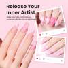 imageBeetles Gel Nail Art Brushes 6 Pcs DoubleEnded Fingernail Art Design Pens Gel Paint Liner Ombre Gradient French Tip Brush Dotting Pen Nail Brush Set DIY Manicure Tools Gift for Women6pcs Pink Nail Brush Set