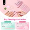 imageBeetles Gel Nail Art Brushes 6 Pcs DoubleEnded Fingernail Art Design Pens Gel Paint Liner Ombre Gradient French Tip Brush Dotting Pen Nail Brush Set DIY Manicure Tools Gift for WomenPink Color Gel  Floral Nail Brushes