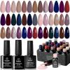 imageBeetles Gel Nail Polish Set 25 Colors Color Dairy Polish Kit Nude Black Brown Red Color Gel Nails with Base Coat Glossy ampamp Matte Top Coat Colorful Bottles UV Led Soak Off Gifts for Women00 Manhattan Collection