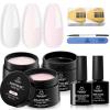 imageBeetles Hard Gel for Nails Kit Classic Neutral 3 Colors 9 in 1 Nail Extension Sculpting High Hardness for Salon Professionals Nude ampamp Clear Builder Nail Gel UV ampamp LED Cured00Builder Sculpture Gel Kit