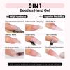 imageBeetles Hard Gel for Nails Kit Classic Neutral 3 Colors 9 in 1 Nail Extension Sculpting High Hardness for Salon Professionals Nude ampamp Clear Builder Nail Gel UV ampamp LED CuredPink