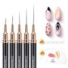 imageBeetles Liner Brushes for Nails 5pcs  Metallic Nail Art Brushes Black Nail Art Pens Liner Sizes 59152025mm with Palette Holder Painting Manicure Design Tools for Long Lines Details Fine Drawing005pcs Liner Brushes Black