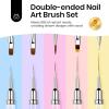 imageBeetles Liner Brushes for Nails 5pcs  Metallic Nail Art Brushes Black Nail Art Pens Liner Sizes 59152025mm with Palette Holder Painting Manicure Design Tools for Long Lines Details Fine Drawing5pcs Doubleended Nail Art Brush Set
