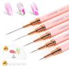 imageBeetles Liner Brushes for Nails 5pcs  Metallic Nail Art Brushes Black Nail Art Pens Liner Sizes 59152025mm with Palette Holder Painting Manicure Design Tools for Long Lines Details Fine Drawing05pcs Liner Brushes for Nails