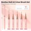 imageBeetles Liner Brushes for Nails 5pcs  Metallic Nail Art Brushes Black Nail Art Pens Liner Sizes 59152025mm with Palette Holder Painting Manicure Design Tools for Long Lines Details Fine Drawing05pcs Liner Brushes for Nails