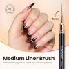 imageBeetles Liner Brushes for Nails 5pcs  Metallic Nail Art Brushes Black Nail Art Pens Liner Sizes 59152025mm with Palette Holder Painting Manicure Design Tools for Long Lines Details Fine Drawing005pcs Liner Brushes Black