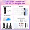 imageBeetles Nail Extension Gel Kit with Mini UV LED Nail Lamp Frosted Grape 6 Colors Poly Nail Gel Kit with Base Top Coat Beginners DIY Home Salon Gift for Women Fall Winter Nails UV ampamp LED CuredRomantic Night