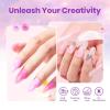 imageBeetles Nail Extension Gel Kit with Mini UV LED Nail Lamp Frosted Grape 6 Colors Poly Nail Gel Kit with Base Top Coat Beginners DIY Home Salon Gift for Women Fall Winter Nails UV ampamp LED CuredRomantic Night
