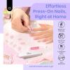 imageBeetles Ombre Press on Nails Short Almond Nail Tips Pink White Gradient Soft False Nail Tips Soak Off Fake Nails Extensions DIY 16 Sizes 64Pcs Gift for Women