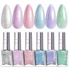 imageBeetles Pearl Nail Polish Set Mermaid Glow 6 Colors Shimmer Pearl Pink Purple Quick Dry Nail Polish Long Lasting DIY Manicure Gift for Girls Women Nail Strengthener PolishFairy Gleam