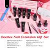 imageBeetles Poly Nail Extension Gel Kit 4 Colors Pink White Poly Nail Gel Builder Nail Gel with Poly Brush ampamp Slip Solution Nail Salon All In 1 Kit Christmas Gift for Women UV ampamp LED Needed00Pink Poly Nail Gel Kit