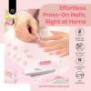 imageBeetles Press On Nails Almond Medium 60pcs French Tip Press On Nails in 16 Sizes White French Tips Pink Fake Nails with Nail Glue Quick ampamp Easy Nail Salon Manicure Gift for Women Her4XS Square French Nails