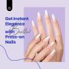 imageBeetles Press On Nails Almond Medium 60pcs French Tip Press On Nails in 16 Sizes White French Tips Pink Fake Nails with Nail Glue Quick ampamp Easy Nail Salon Manicure Gift for Women HerMedium Coffin PressOn Nails 60pcs