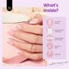 imageBeetles Press On Nails Almond Medium 60pcs French Tip Press On Nails in 16 Sizes White French Tips Pink Fake Nails with Nail Glue Quick ampamp Easy Nail Salon Manicure Gift for Women HerAlmond Short