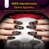 imageBeetles Press On Nails Kit  Creamy Drizzle  720Pcs 24 Colors Short Square Press On Nails  15 Sizes French Glossy Glitter Jelly With Nail Glue ampamp Nail Tabs Stickers Fake Nails Kit Art For WomenWHalloween Mystic Glow