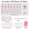 imageBeetles Press On Nails Kit  Creamy Drizzle  720Pcs 24 Colors Short Square Press On Nails  15 Sizes French Glossy Glitter Jelly With Nail Glue ampamp Nail Tabs Stickers Fake Nails Kit Art For WomenAShort Almond720PCSMirror Ball