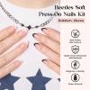 imageBeetles Press On Nails Kit  Creamy Drizzle  720Pcs 24 Colors Short Square Press On Nails  15 Sizes French Glossy Glitter Jelly With Nail Glue ampamp Nail Tabs Stickers Fake Nails Kit Art For WomenAShort Almond720PCSRainbow Gleam
