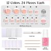 imageBeetles Press On Nails Kit  Creamy Drizzle  720Pcs 24 Colors Short Square Press On Nails  15 Sizes French Glossy Glitter Jelly With Nail Glue ampamp Nail Tabs Stickers Fake Nails Kit Art For WomenDToenails Short Squaval288PCS