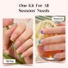 imageBeetles Press On Nails Kit  Creamy Drizzle  720Pcs 24 Colors Short Square Press On Nails  15 Sizes French Glossy Glitter Jelly With Nail Glue ampamp Nail Tabs Stickers Fake Nails Kit Art For WomenBShort Square720PCSCandy Mix