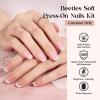 imageBeetles Press On Nails Kit  Creamy Drizzle  720Pcs 24 Colors Short Square Press On Nails  15 Sizes French Glossy Glitter Jelly With Nail Glue ampamp Nail Tabs Stickers Fake Nails Kit Art For WomenCShort Square360PCSCaramel Drift