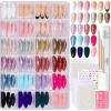 imageBeetles Press On Nails Kit  Creamy Drizzle  720Pcs 24 Colors Short Square Press On Nails  15 Sizes French Glossy Glitter Jelly With Nail Glue ampamp Nail Tabs Stickers Fake Nails Kit Art For WomenAShort Almond720PCSMirror Ball