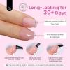 imageBeetles Press on Nails 150 PCS 4 in 1 Ombre Gel Nail Tips Rosy Brown Medium Coffin Press ons Preapplied Primer ampamp Base Coat Glue on Nail Tips No Need to File Fake Nails DIY Nails Gift for WomenA1Short Squoval
