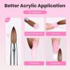 imageBeetles Pro 1Pcs Acrylic Nail Brush  Professional Pure Kolinsky Bristles Acrylic Brushes for Nails Metallic Nail Art Brushes for Nails Extension Gel 3D Carving  Salon Quality Manicure Tool 10Beginner Acrylic Nail Brush 8