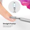 imageBeetles Pro Cuticle Pusher Professional Stainless Steel Cuticle Remover MultiFunction Dual Ended Nail Pusher for Fingernail Toenail NailCare Salon Manicure NeedsStraight Pusher14mm  Straight Blade15mm