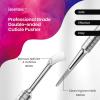 imageBeetles Pro Cuticle Pusher Professional Stainless Steel Cuticle Remover MultiFunction Dual Ended Nail Pusher for Fingernail Toenail NailCare Salon Manicure NeedsSerrated Edge14mm  Curved Blade5mm