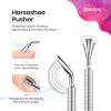 imageBeetles Pro Cuticle Pusher Professional Stainless Steel Cuticle Remover MultiFunction Dual Ended Nail Pusher for Fingernail Toenail NailCare Salon Manicure NeedsHorseshoe11mm  Angled Blade13mm