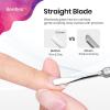 imageBeetles Pro Cuticle Pusher Professional Stainless Steel Cuticle Remover MultiFunction Dual Ended Nail Pusher for Fingernail Toenail NailCare Salon Manicure NeedsStraight Pusher14mm  Straight Blade15mm