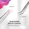 imageBeetles Pro Cuticle Pusher Professional Stainless Steel Cuticle Remover MultiFunction Dual Ended Nail Pusher for Fingernail Toenail NailCare Salon Manicure NeedsSticker Tweezers Dual Ended