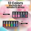 imageBeetles Quick Dry Neon Nail Polish Set  Glitter Rainbow Nail Polish Set 12 Colors Regular Air Dry Fingernail Polishs Pack for DIY Nail Art Salon Home Women Christmas GiftCandy Rush