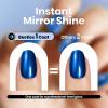 imageBeetles Sliver Mirror Nail Polish  Chrome Glint 15ml Quick Dry Metallic Nail Polish Chrome Mirror Effect High Glossy Nail Art Manicure Home DIYShine Blue