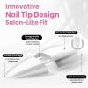 imageBeetles Tipex Instant Apex Nail Tips Kit  Almond Medium 224PCS 16 Sizes  PreEtched Thick Full Cover Acrylic Tips with Tipex Nail Glue Dehydrator Primer Base ampamp Top Coat Mini UV Lamp0ATipex LiteStiletto Medium 96pcs