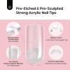 imageBeetles Tipex Instant Apex Nail Tips Kit  Almond Medium 224PCS 16 Sizes  PreEtched Thick Full Cover Acrylic Tips with Tipex Nail Glue Dehydrator Primer Base ampamp Top Coat Mini UV Lamp17Square Medium 512pcs Tipex Nail Tips
