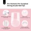 imageBeetles Tipex Instant Apex Nail Tips Kit  Almond Medium 224PCS 16 Sizes  PreEtched Thick Full Cover Acrylic Tips with Tipex Nail Glue Dehydrator Primer Base ampamp Top Coat Mini UV Lamp19Squoval XS Short 512pcs Tipex Nail Tips