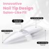 imageBeetles Tipex Instant Apex Nail Tips Kit  Almond Medium 224PCS 16 Sizes  PreEtched Thick Full Cover Acrylic Tips with Tipex Nail Glue Dehydrator Primer Base ampamp Top Coat Mini UV Lamp12Square Long Tipex Nail Kit with Prime