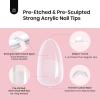 imageBeetles Tipex Instant Apex Nail Tips Kit  Almond Medium 224PCS 16 Sizes  PreEtched Thick Full Cover Acrylic Tips with Tipex Nail Glue Dehydrator Primer Base ampamp Top Coat Mini UV Lamp18Oval Short 512pcs Tipex Nail Tips