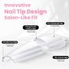 imageBeetles Tipex Instant Apex Nail Tips Kit  Almond Medium 224PCS 16 Sizes  PreEtched Thick Full Cover Acrylic Tips with Tipex Nail Glue Dehydrator Primer Base ampamp Top Coat Mini UV Lamp11Coffin Medium Tipex Nail Kit with Prime