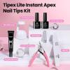 imageBeetles Tipex Lite Apex Nail Tips Kit Almond Short 192pcs 16 Sizes with UV Nail Glue Base ampamp Top Coat Mini Nail Lamp Nail Clipper ampamp Cuticle NipperPreBuilding PreEtched Acrylic Tips KitTipex LiteSquare Long 192pcs Kit