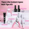 imageBeetles Tipex Lite Apex Nail Tips Kit Almond Short 192pcs 16 Sizes with UV Nail Glue Base ampamp Top Coat Mini Nail Lamp Nail Clipper ampamp Cuticle NipperPreBuilding PreEtched Acrylic Tips KitTipex LiteAlmond Short 192pcs Kit