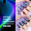 imageBeetles White Chrome Nail Powder for Gel Nails Pearl Cromer Nail Powder Mirror Effect Nails Gel Polish Glitter Manicure Holographic Pigment Nails Art Design Gifts for WomenChameleon Cat Eye Set