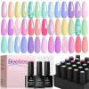 imagebeetles Winter Gel Polish Set  Waltz of Leaves Collection 36 Trendy Winter ampamp Christmas Brown Orange Colors Gel Polish Set With Base and Glossy Matte Glitter Top Coat Soak Off UV Led Holiday Nails00 Pastel Paradise 20 Colors