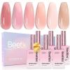 imageBeetles Christmas Gel Polish Set  Christmas Eif Collection Sparkle Red Green Glitter Gel Polish Kit Soak Off UV LED Gel Nail Kit with Nail Strengthener Gel Sticker Gift for Women000Nude Pink Jelly Gel 15ML6